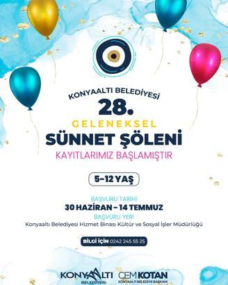 Konyaaltı’nda sünnet şöleni kayıtları başladı