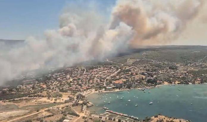 İzmir Çeşme'de orman yangını