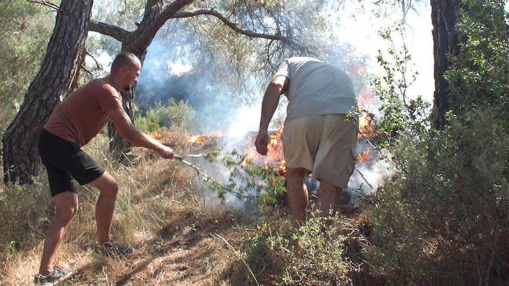 Balıkesir Burhaniye'de çıkan orman yangını 8 saatte kontrol altına alındı