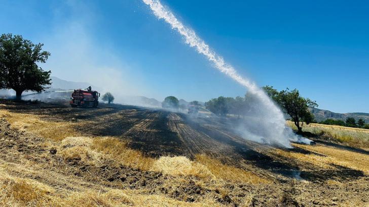Bucak'ta anız yangını söndürüldü