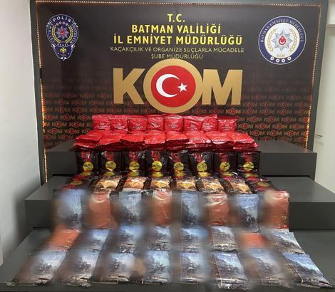 Batman'da 159 kilo kaçak nargile tütünü ele geçirildi