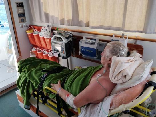 İstanköy Adası'nda rahatsızlanan kadın, deniz ambulansıyla Bodrum'a getirildi