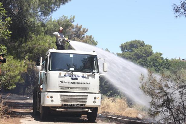 Kepez’den orman yangınına müdahale desteği