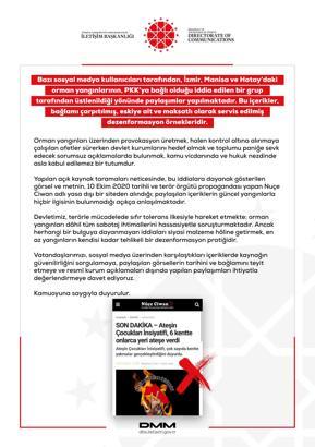 DMM'den orman yangınlarıyla ilgili açıklama