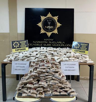 Hatay'da 600 bin adet captagon hap ele geçirildi