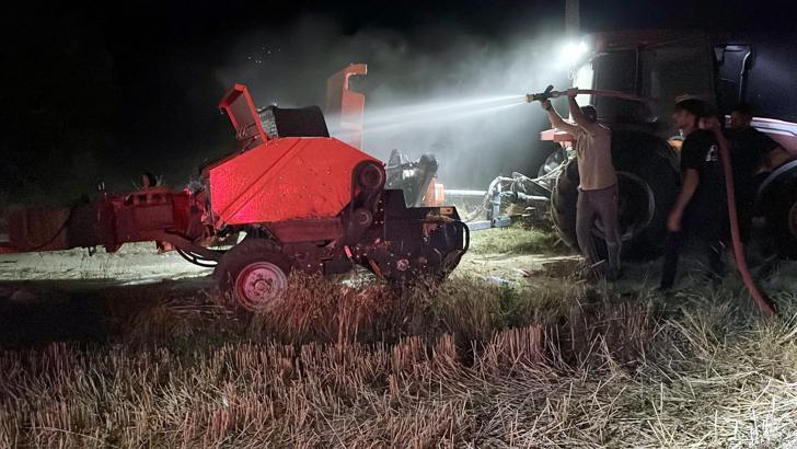 Balya makinesinde başlayan yangın büyümeden söndürüldü