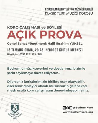 Bodrum'da Klasik Türk Müziği Korosu'ndan davet