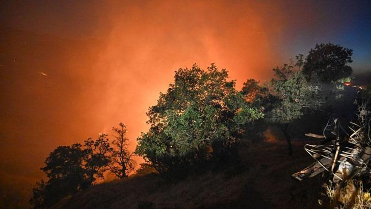 Uşak'ta orman yangını; bir çiftlik tahliye edildi