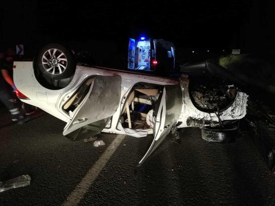 Malatya'da otomobil takla attı:3 yaralı