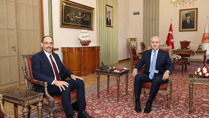 TBMM Başkanı Kurtulmuş, MİT Başkanı Kalın'ı kabul etti
