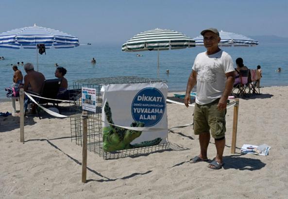 Kuşadası’nda yılın ilk caretta caretta yuvası tespit edildi