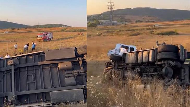 Kuzey Marmara Otoyolu'nda TIR devrildi: 2 ölü