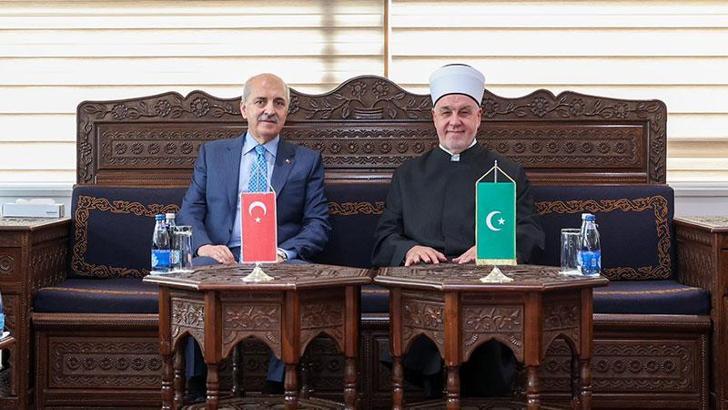 TBMM Başkanı Kurtulmuş, Bosna Hersek İslam Birliği Başkanı Kavazoviç ile bir araya geldi
