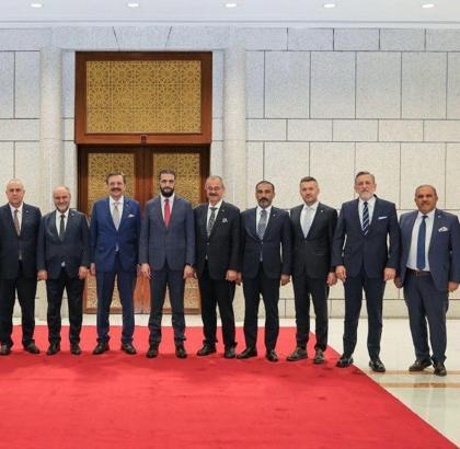 TOBB Başkanı Hisarcıklıoğlu, Suriye Cumhurbaşkanı Şara ile görüştü