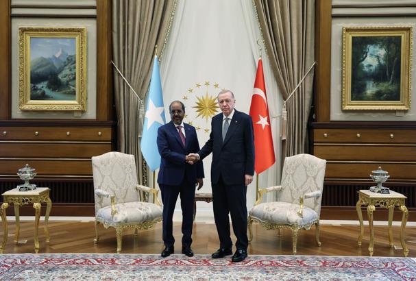 Cumhurbaşkanı Erdoğan, Somali Cumhurbaşkanı Mahmud ile bir araya geldi