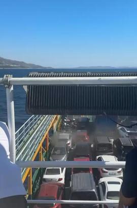 Marmara Adası açıklarında feribotta yangın çıktı
