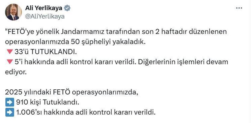 20 ilde FETÖ'ye operasyon; 50 gözaltı