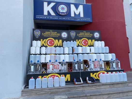 Adana'da 800 litre kaçak etil alkol ele geçirildi