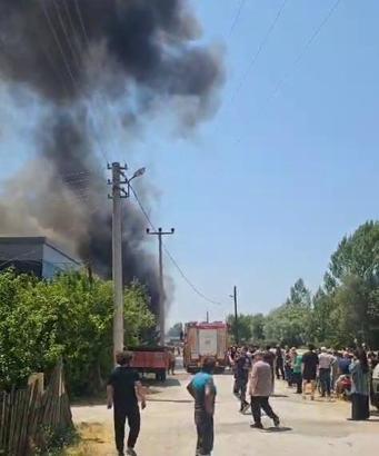 Bolu'da medikal malzeme üretilen fabrikada yangın