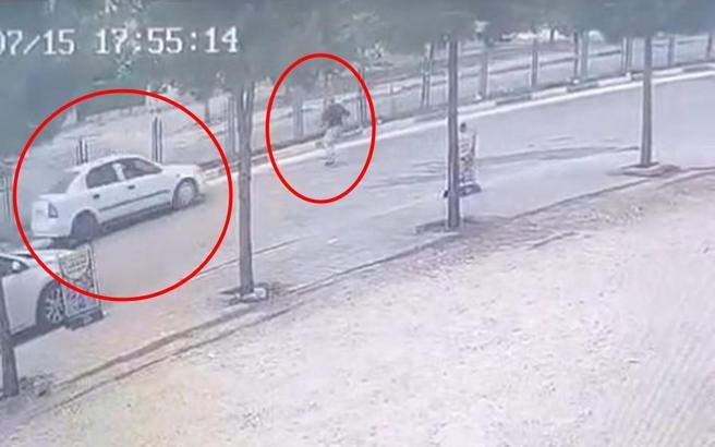 Diyarbakır'da otomobilin yayaya çarptığı kaza kamerada