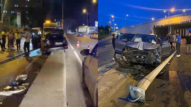 Arnavutköy’de otomobil elektrik direğine çarptı: 1’i çocuk 2 yaralı