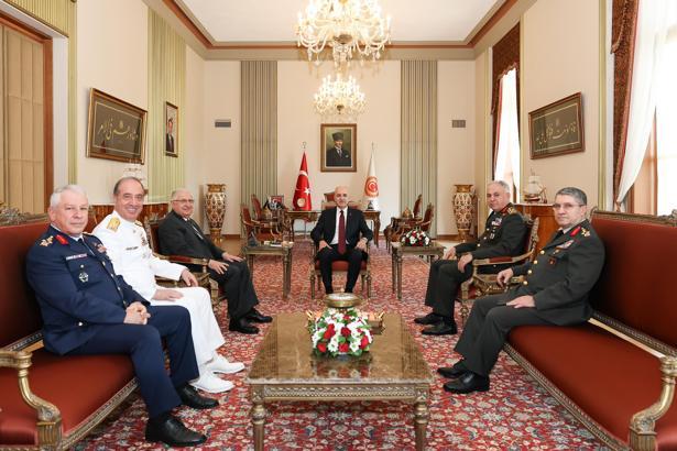 TBMM Başkanı Kurtulmuş, Bakan Yaşar Güler ile TSK Komuta kademesini kabul etti (2)