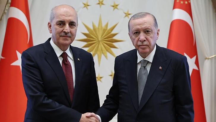 Cumhurbaşkanı Erdoğan, TBMM Başkanı Kurtulmuş'u kabul etti