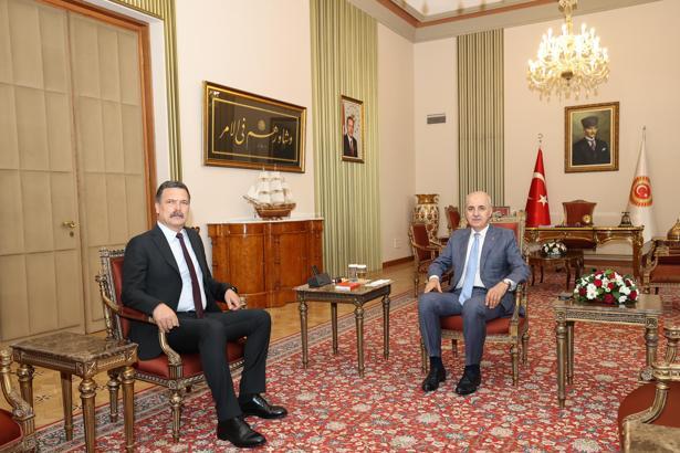 TBMM Başkanı Kurtulmuş, TİP Genel Başkanı Baş'ı kabul etti