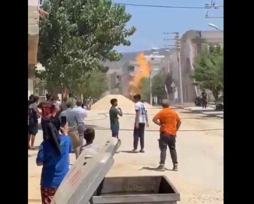 Kilis'te doğal gaz borusu patladı