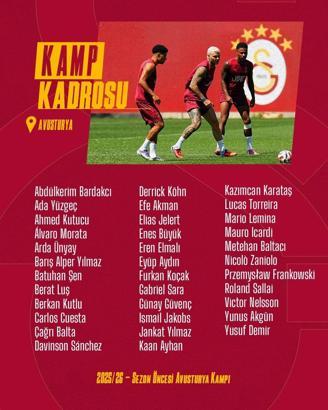 Galatasaray'ın kamp kadrosu belli oldu