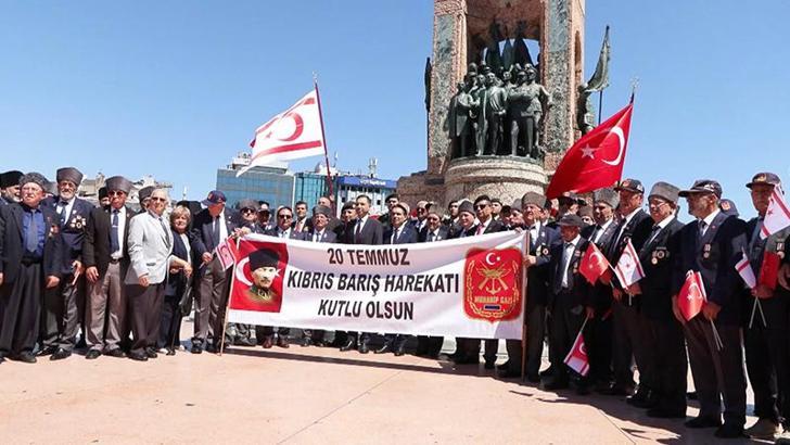Kıbrıs Barış Harekatı'nın 51'inci yılında Taksim'de tören