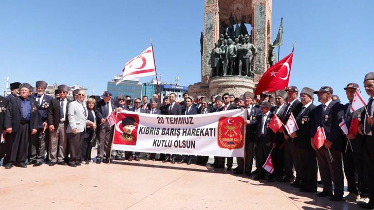 İstanbul- Kıbrıs Barış Harekatı'nın 51'inci yılında Taksim'de tören
