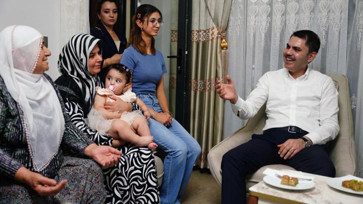 Bakan Kurum'dan Akçadağ'da depremzede aileye ziyaret