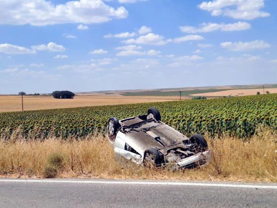 Tekirdağ’da kontrolden çıkan otomobil takla attı; 1 yaralı