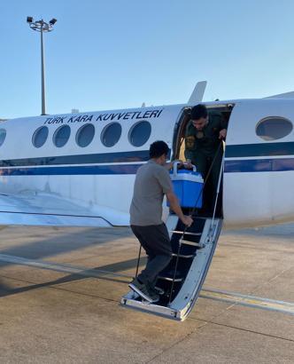 Kalp grefti, Kara Kuvvetleri'ne ait uçakla İstanbul'a ulaştırıldı