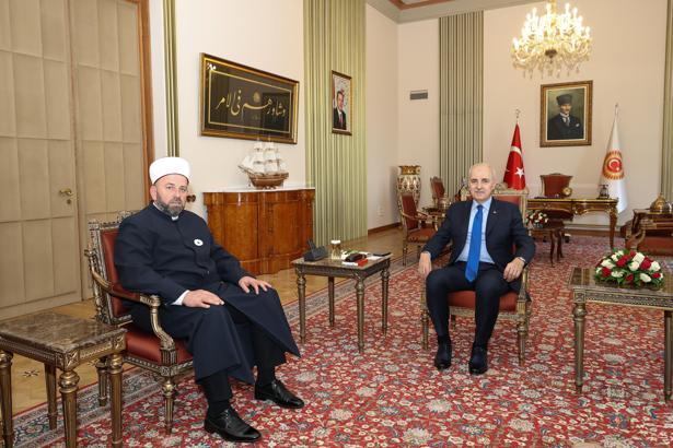 TBMM Başkanı Kurtulmuş, Karadağ İslam Birliği Başkanı Fejzic'i kabul etti