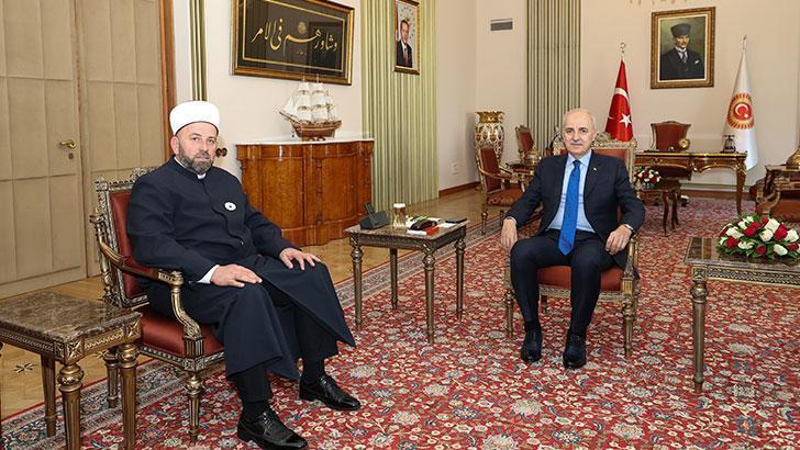 TBMM Başkanı Kurtulmuş, Karadağ İslam Birliği Başkanı Fejzic'i kabul etti