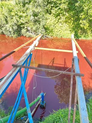 Mudurnu Çayı'nın rengi kırmızıya döndü