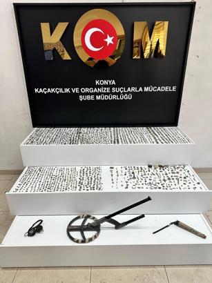Konya'da tarihi eser operasyonu; bin 912 adet sikke ele geçirildi