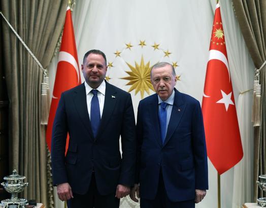 Cumhurbaşkanı Erdoğan, Ukrayna Devlet Başkanlığı Ofisi Başkanı Yermak'ı kabul etti