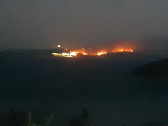 Balıkesir’de otluk alanda çıkan yangına ekiplerin müdahalesi sürüyor