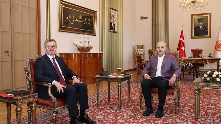 TBMM Başkanı Kurtulmuş, İletişim Başkanı Duran'ı kabul etti