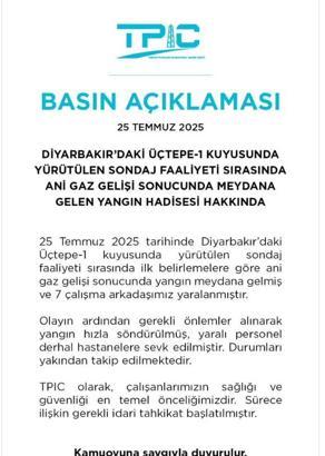 Diyarbakır’da petrol sondaj kuyusunda patlama; 7 yaralı (2)