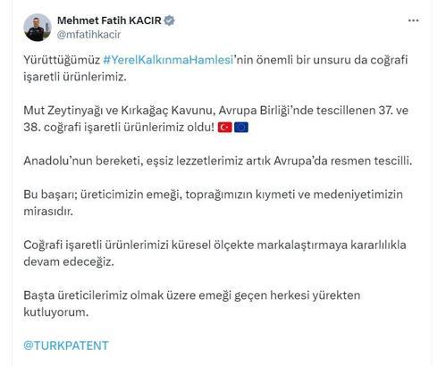 Mut zeytinyağı ve Kırkağaç kavunu AB'de tescillendi