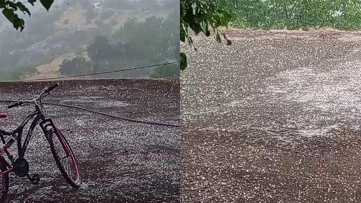 Elazığ Karakoçan’da dolu yağışı