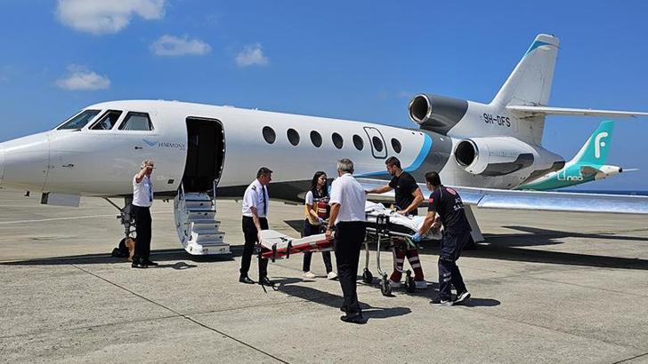 Tayland'dan İngiltere'ye nakledilen hastaya Trabzon'da oksijen ikmali