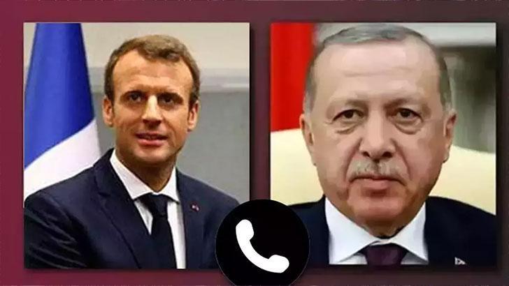 Cumhurbaşkanı Erdoğan Fransa Cumhurbaşkanı Macron ile telefonda görüştü