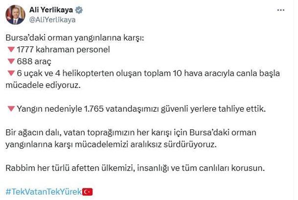 Bursa'daki yangın bölgesi dronla görüntülendi (10)