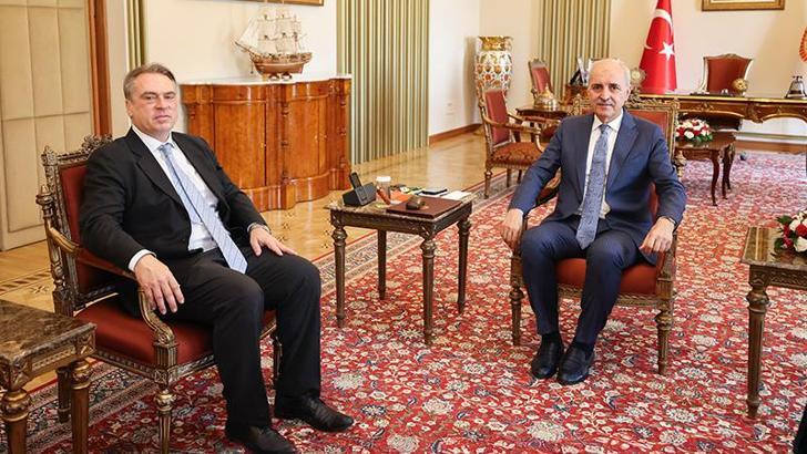 TBMM Başkanı Kurtulmuş, AB Türkiye Delegasyon Başkanı Ossowski'yi kabul etti