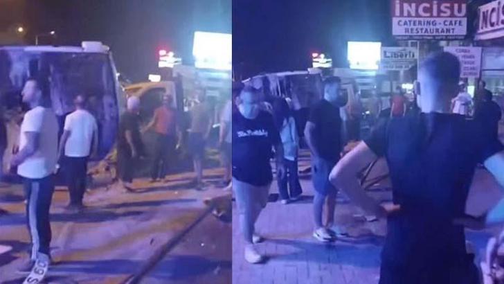 Kuşadası’nda turistleri taşıyan midibüsü devrildi: 5 yaralı